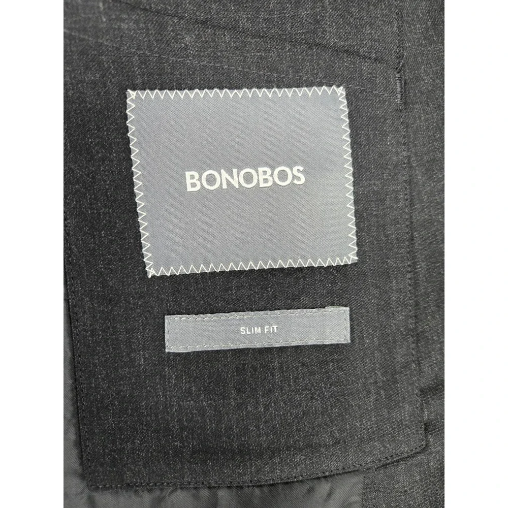 Bonobos Men's Slim Fit 2 Button Wool Blend‎ Blazer 15400 Charcoal Size 40R